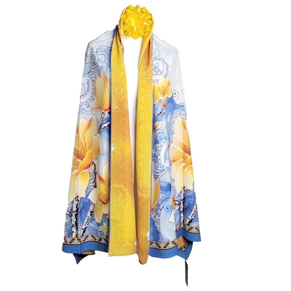 NWT Double-Sided Silk Scarf 27"x70" Long Rectangle Shawl Wrap 3313 - Picture 4 of 7